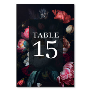 Numeração De Mesa Moody Peony Painterly Floral Table Number