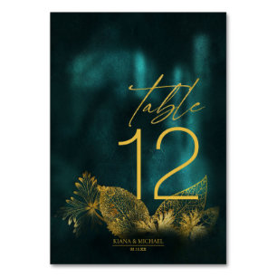 Numeração De Mesa Moonlight Romance Wedding Emerald Green ID881