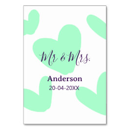 Numeração De Mesa Mr & Mrs add family name date year wedding favor 