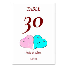 Numeração De Mesa mr & mrs coração