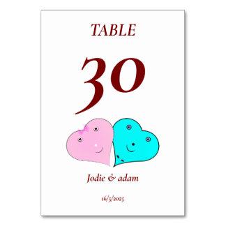 Numeração De Mesa mr & mrs coração