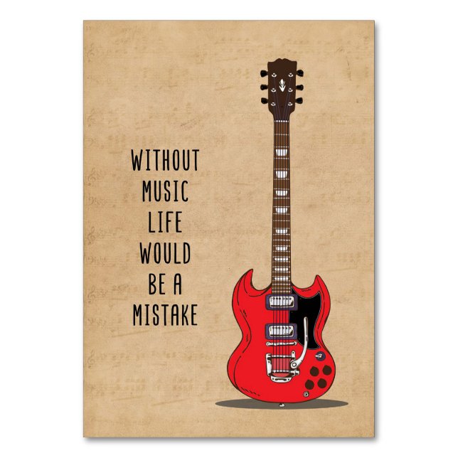 Numeração De Mesa Music Art Without Music Life Would Be A Mistake (Frente)