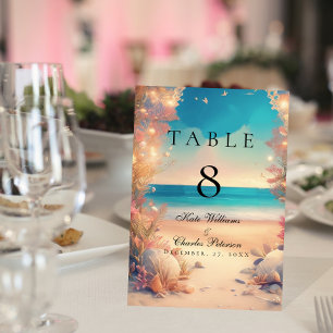Numeração De Mesa Na mesa de praia número