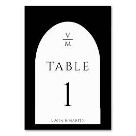 Numeração De Mesa Na moda Black Monograma Nome Inicial Casamento