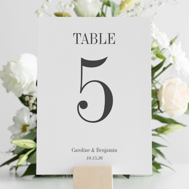 Numeração De Mesa Na moda Clássico Tipografia Elegante Casamento Sim (Criador carregado)