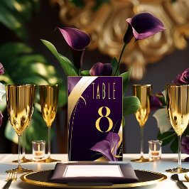 Numeração De Mesa Na moda Purple e Dourada Calla Lily