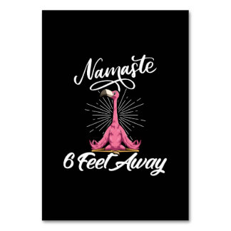 Numeração De Mesa Namaste 6 pés longe Flamingo Yoga Professores Soci