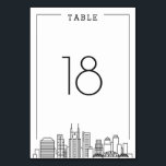 Numeração De Mesa Nashville, Tennessee Wedding | Número do quadro<br><div class="desc">Um cartão elegante,  mas mínimo,  da mesa de casamento para um casamento que acontece na maravilhosa cidade de Nashville,  Tennessee. Ele apresenta um número de tabela simplificado descendo acima de uma versão estilizada do horizonte único da cidade popular.</div>