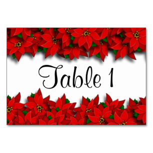 Numeração De Mesa Natal Poinsettias