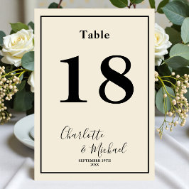Numeração De Mesa Natural White Script Minimalist Wedding