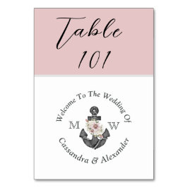 Numeração De Mesa Náutica Rosa Blus Dusty, cor-de-rosa