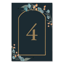 Numeração De Mesa Náutico Elegante e Botânico Azul Desbotado