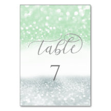 Neo mint prata chic glittery trendy caligrafia