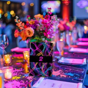 Numeração De Mesa Neon Glow, Flowy Ribbons
