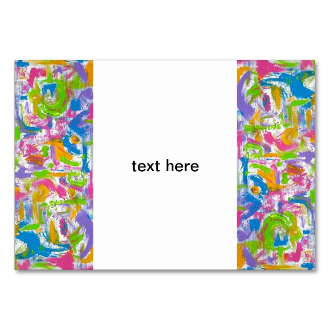 Numeração De Mesa Neon Grafite Art Brushstrokes (Frente)