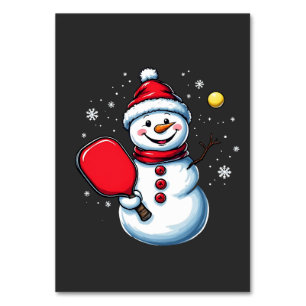 Numeração De Mesa Neve Jogando Pickleball no Natal