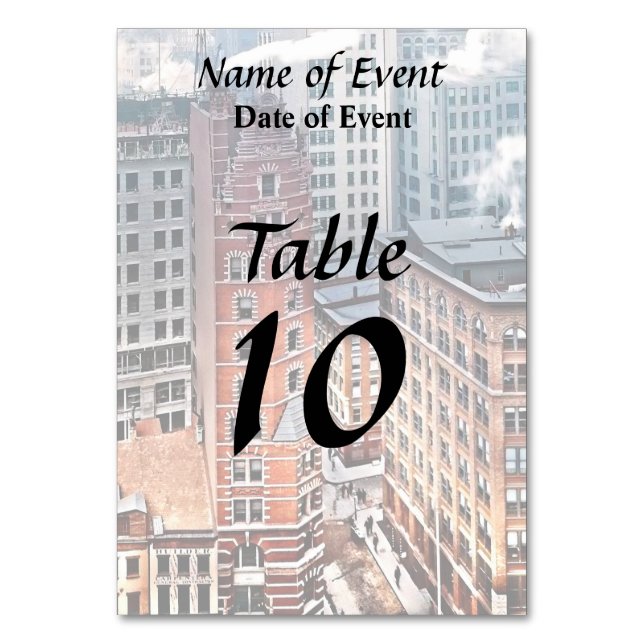 Numeração De Mesa New York NY - Cluster of Skyscrapers c1900 (Verso)
