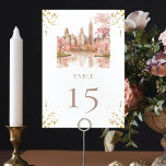 Numeração De Mesa New York Wedding<br><div class="desc">Design de Vestígio de Nova Iorque Dusty Pink Watercolor. Os produtos correspondentes podem ser encontrados na coleção New York Wedding.</div>