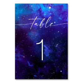 Numeração De Mesa Night Sky Romantic Galaxy Wedding | Modern Script