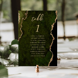 Numeração De Mesa Noiva Aгата Verde Oliva Dourada