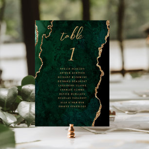 Numeração De Mesa Noiva Ágata Dourada Esmeralda Verde
