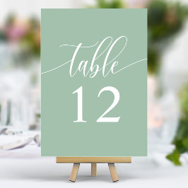 Numeração De Mesa Noiva de Caligrafia Minimalista em Poeira de Horte