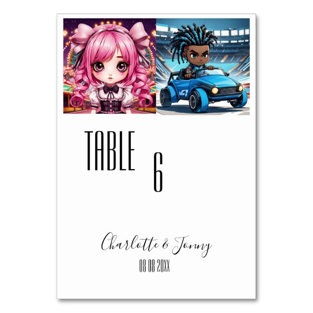 Numeração De Mesa Noiva e noivo de fotografia simples/adolescente (Frente)