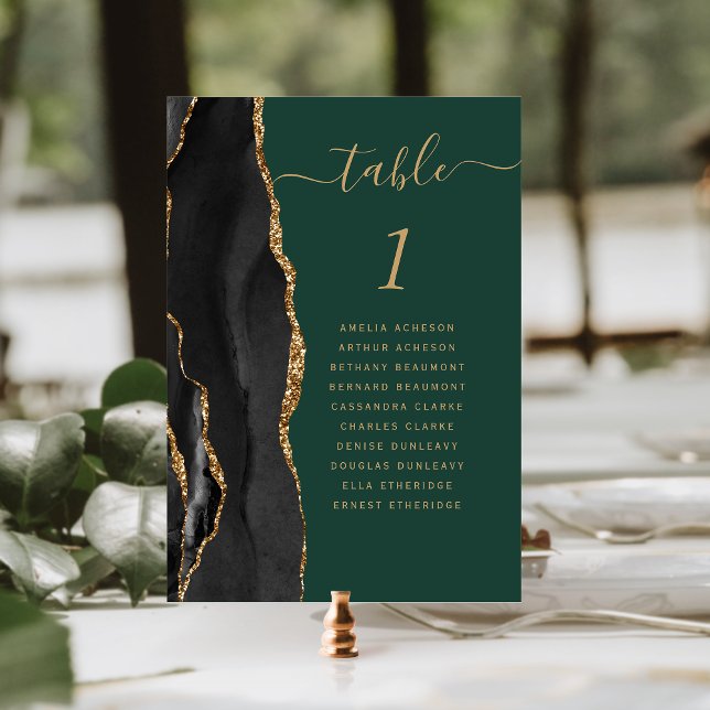 Numeração De Mesa Noiva Esmeralda Preto Ágata Douro Verde Casamento (Criador carregado)