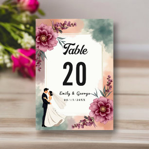 Numeração De Mesa Noiva Floral Romântica E Casamento De Groom