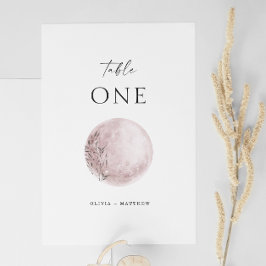 Numeração De Mesa Noiva Mística Lua Rosa | Casamento Celestial Elega