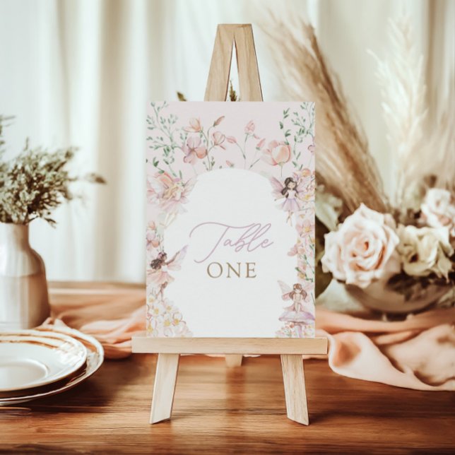 Numeração De Mesa Noivado de Garotas Florais Rosa-Fada-Mágica (Criador carregado)