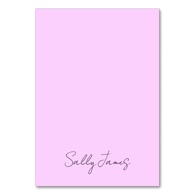 Numeração De Mesa Nome da Assinatura Lilac e Negra Moderna Chic (Frente)