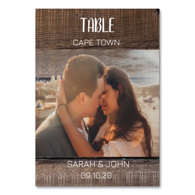 Numeração De Mesa Nome da foto de destino de viagem de casamento rús (Frente)