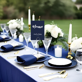 Numeração De Mesa Nome da Mesa de Casamento Personalizado Azul do Ma