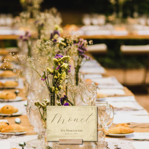 Numeração De Mesa Nome da Mesa Personalizada de Borda Grunge Off-Whi