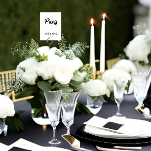 Numeração De Mesa Nome da Mesa Personalizada de Casamento Preto Bran