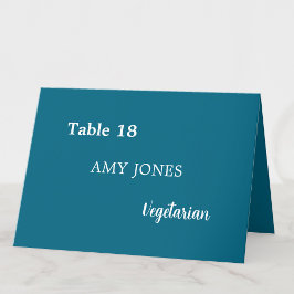 Numeração De Mesa Nome do convidado Meia Escolha Turquoise Blue Plac