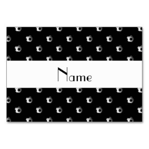 Numeração De Mesa Nome personalizado bolas de futebol preto