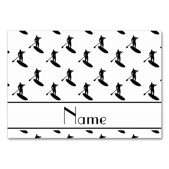 Numeração De Mesa Nome personalizado, branco, preto, (Frente)