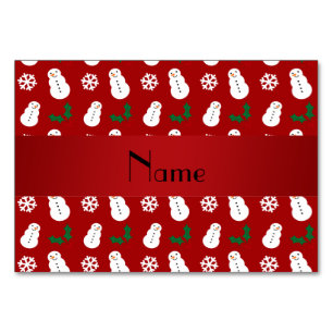 Numeração De Mesa Nome personalizado snowman vermelho natal