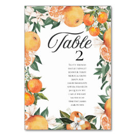 Numeração De Mesa Nomes de Casamento de Laranjas Românticas