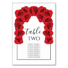 Nomes de Convidado de Casamento do Rosa vermelha