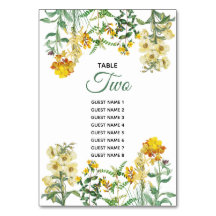 Nomes de Convidado do Número da Tabela Floral Amar