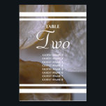 Numeração De Mesa Nomes de Convidado para Amarros de Praia<br><div class="desc">Esta design de praia apresenta martelos. Design de casamento com o templo da praia com fundo de amêijoas e texto branco. As linhas brancas que criam fitas estão posicionadas acima e abaixo do texto. Este é o perfeito design de casamento de destino de praia ideal para todas as estações. O...</div>