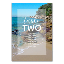 Numeração De Mesa Nomes de Convidados de Casamento de Praia Rocky