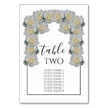 Nomes de Convidados de Casamento de Rosas Brancas