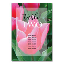 Nomes de Convidados de Casamento de Tulipas Rosa E