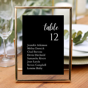 Numeração De Mesa Nomes de Convidados de Casamento Elegantes Clássic