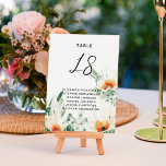 Numeração De Mesa Nomes de hóspedes de flores silvestres verdes e la<br><div class="desc">Projetados para coordenar com a nossa coleção de "Casamento de Flores Selvagens de Verão", estes números de mesas de casamento rústicas são perfeitos para qualquer recepção de casamento simples e elegante. Esses cartões de ponto apresentam uma ilustração verde e laranja das flores silvestres do verão e são facilmente personalizáveis com...</div>