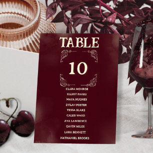 Numeração De Mesa Nomes dos Convidados para Assentos de Casamento em